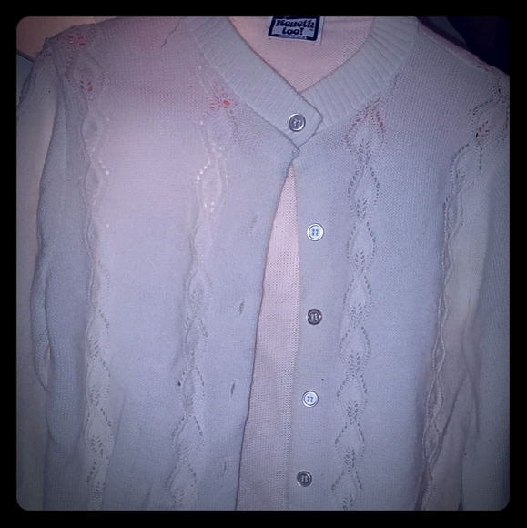 Vintage White Cardigan - Picture 1 of 2